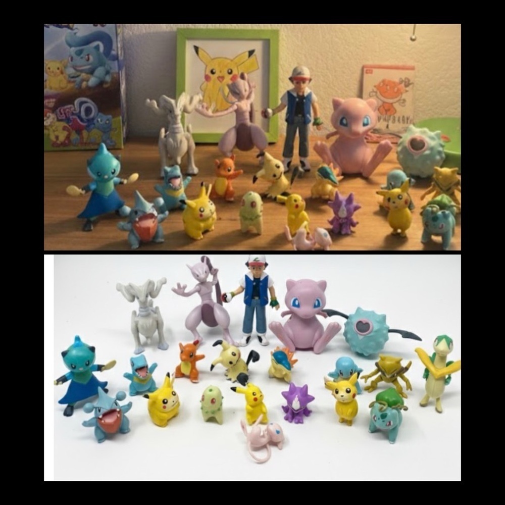 Pokémon 21 Lot Action Figure Collection VTG  Ash Pikachu Charmander Mew Abra